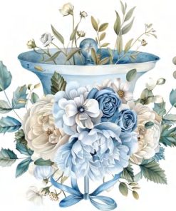 Nordic-style watercolor bouquet illustration