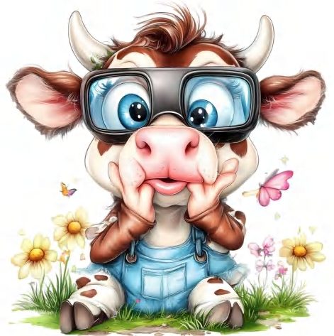 Cartoon cow cartoon animals V478